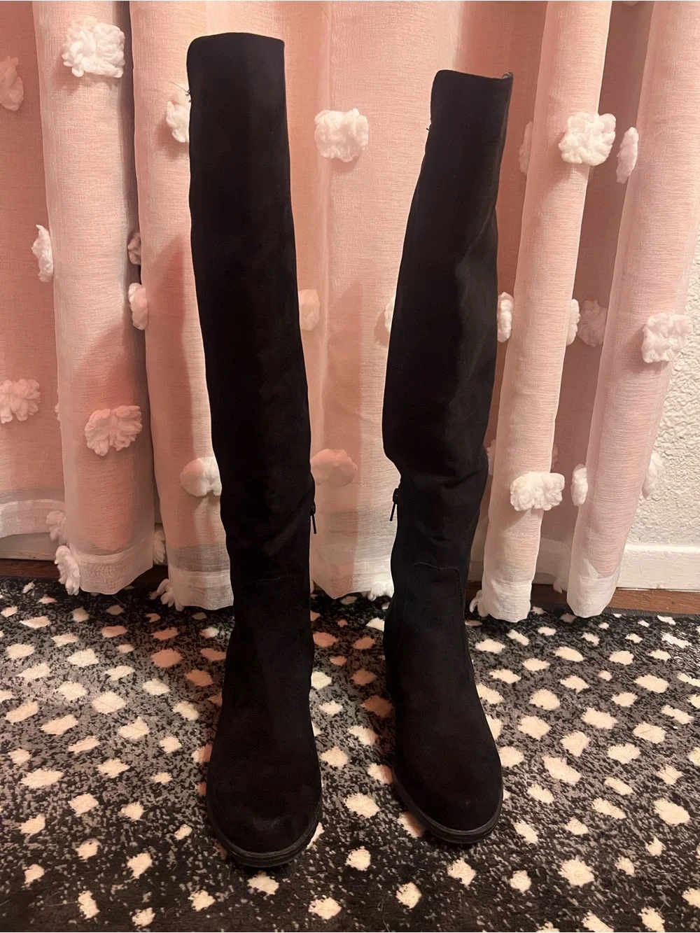 Unisa Suede Black Tall Women's Knee-High Boots
